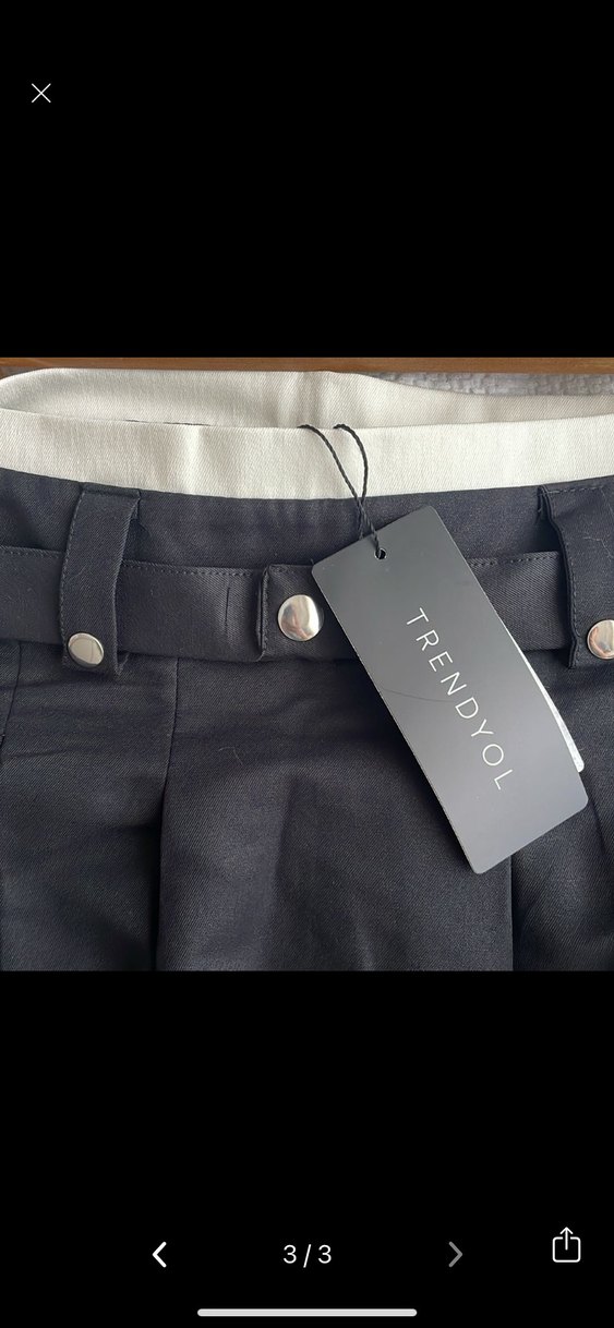 trendyol Kemerli Siyah Mini Etek - Görsel 3