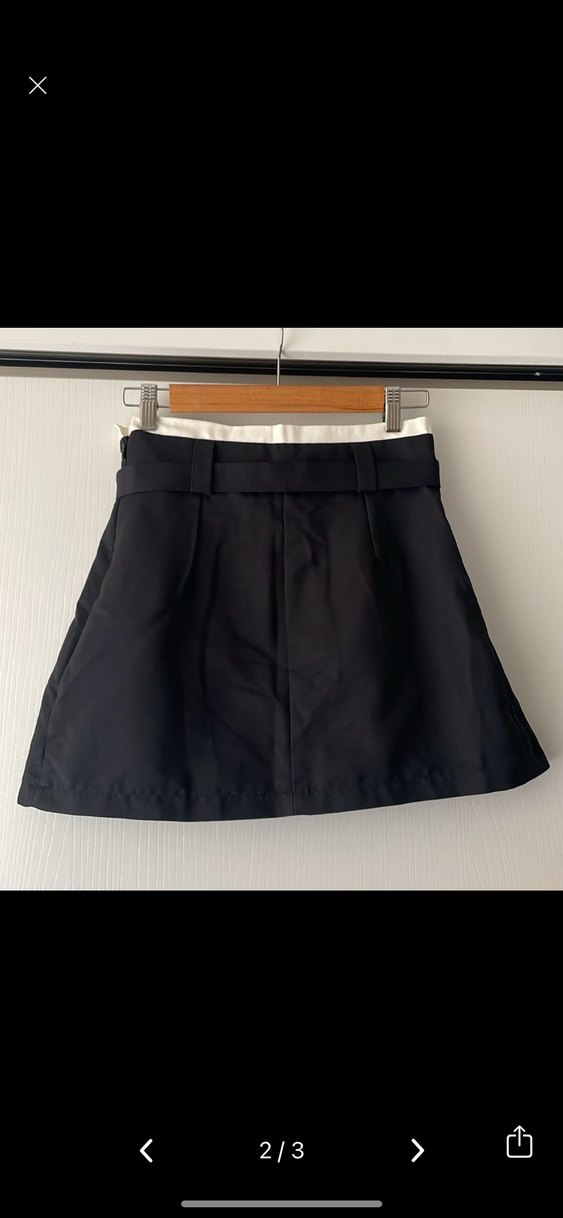 trendyol Kemerli Siyah Mini Etek - Görsel 2