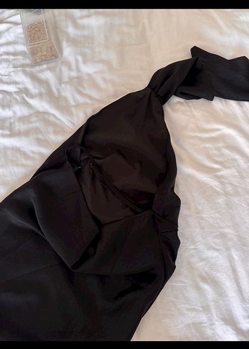 saten elbise boyundan baglamalı - Görsel 2