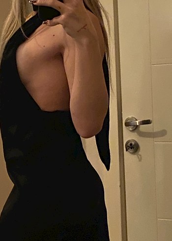 saten elbise boyundan baglamalı - Görsel 4