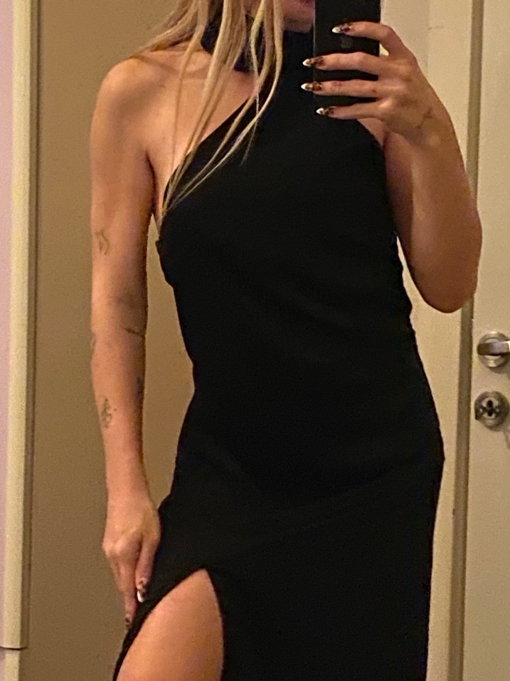 saten elbise boyundan baglamalı - Görsel 3