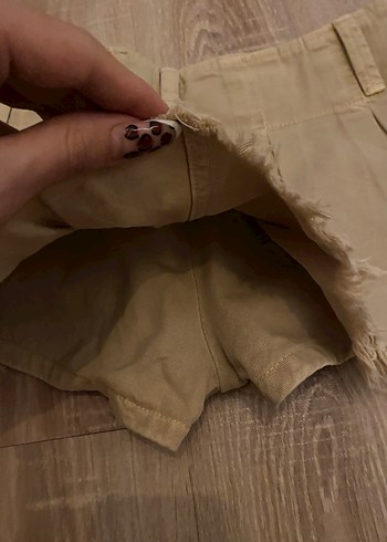 y2k Bej Mini Etek, Keten Kumaş, Günlük Şıklık - Görsel 5