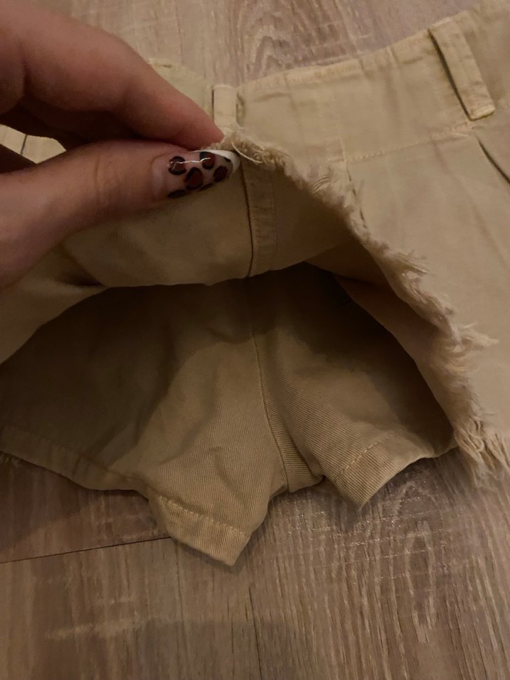 y2k Bej Mini Etek, Keten Kumaş, Günlük Şıklık - Görsel 5