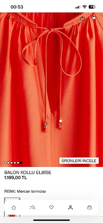 l Beden kırmızı Renk H&M elbise