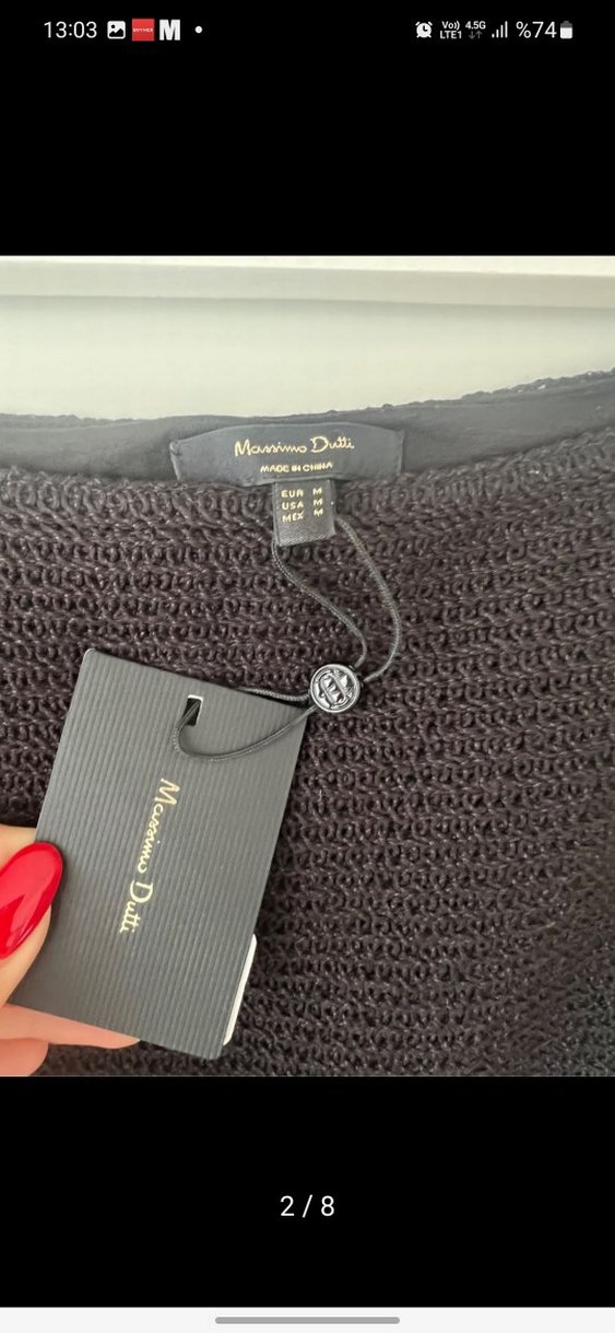 Massimo Dutti Örme Siyah Kadın Uzun Etek - Görsel 2