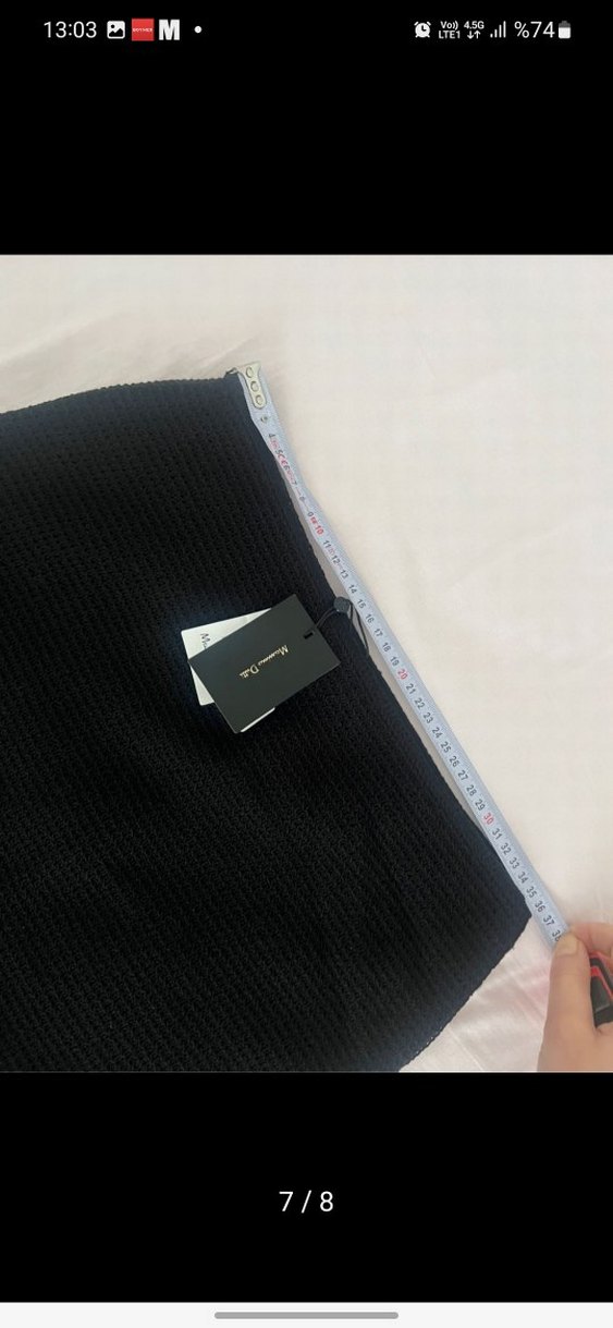 Massimo Dutti Örme Siyah Kadın Uzun Etek - Görsel 5