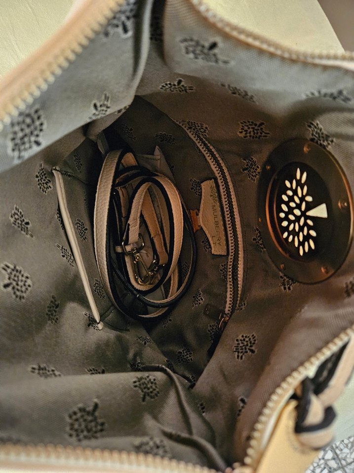 Bej Deri Kadın Çanta Fermuarlı - Görsel 5