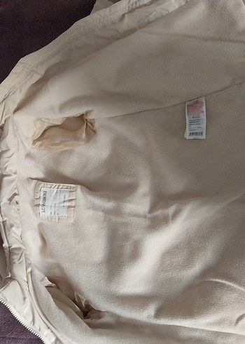 Kız Çocuk krem Kürklü Kapüşonlu Mont - Görsel 8