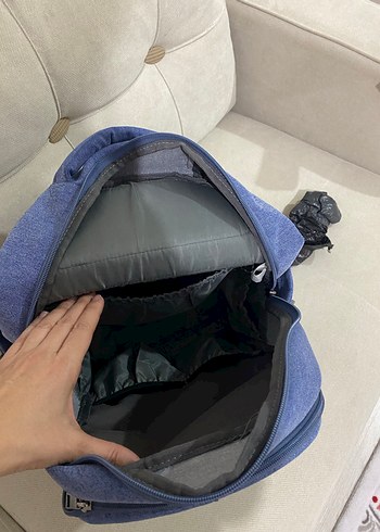 Minimalist Mavi Erkek Sırt Çantası - Görsel 5