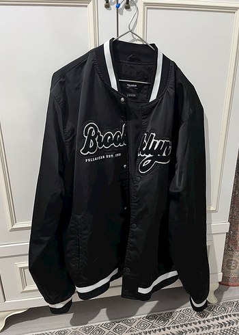 Pull and Beat Brooklyn Baskılı Siyah Street Wear Ceket - Görsel 5