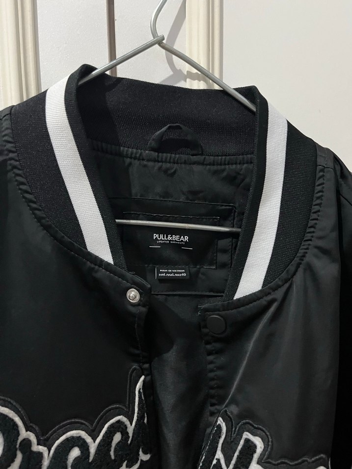 Pull and Beat Brooklyn Baskılı Siyah Street Wear Ceket - Görsel 3