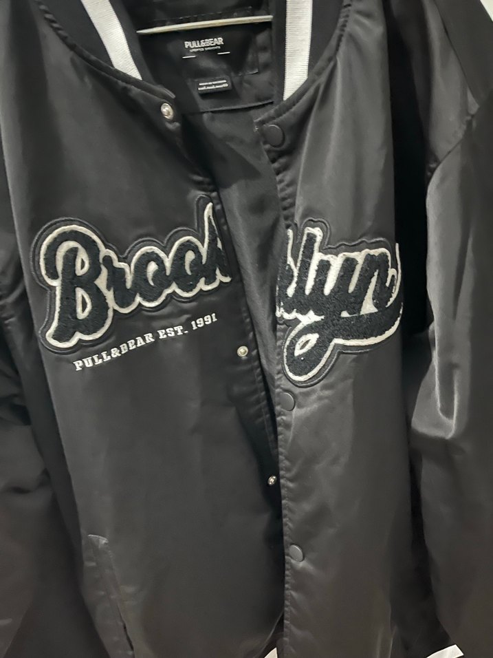 Pull and Beat Brooklyn Baskılı Siyah Street Wear Ceket - Görsel 4