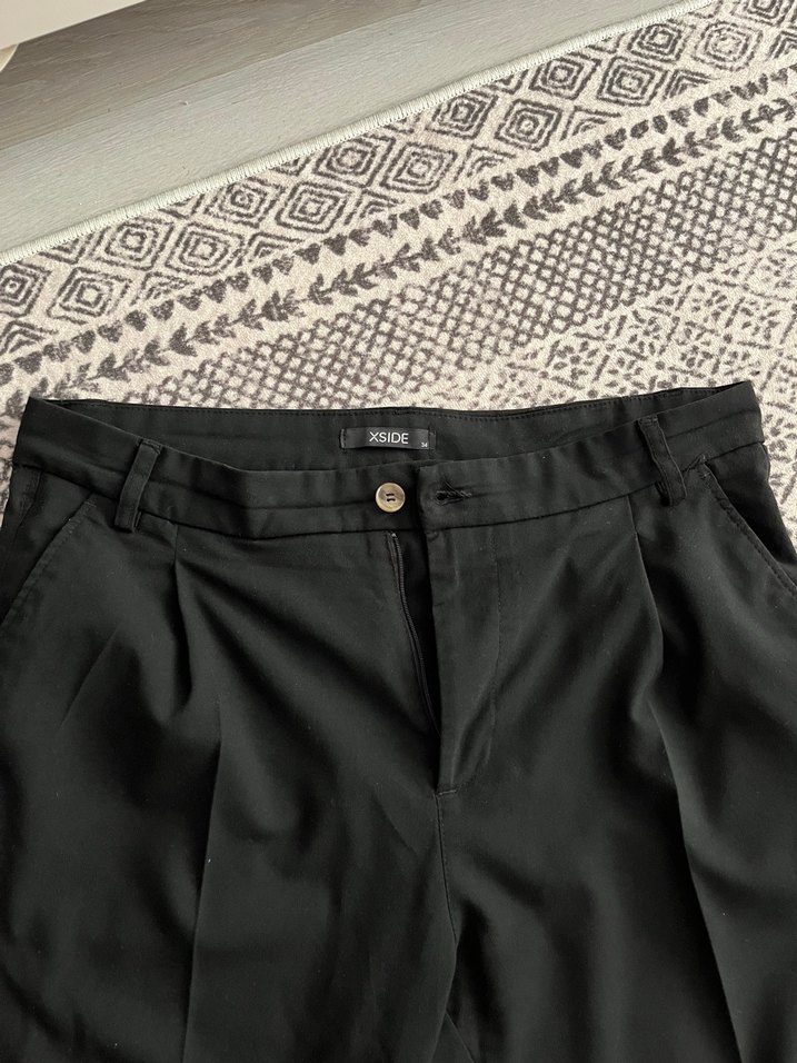 Kadın Siyah Pilili Kumaş Pantolon - Görsel 5