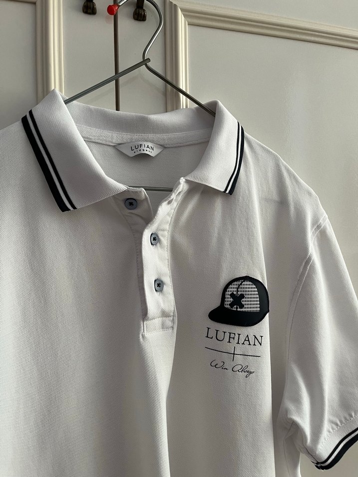 LUFIAN Gri Baskılı Erkek Polo Tişört - Görsel 2