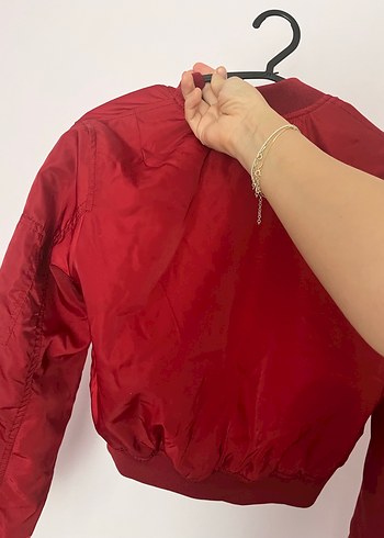 Pull and Bear Pull&bear Kırmızı Fermuarlı bomber Ceket