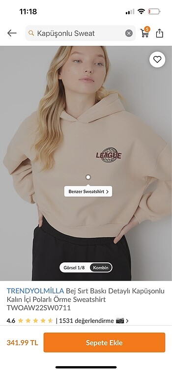 s Beden Trendyol sweat