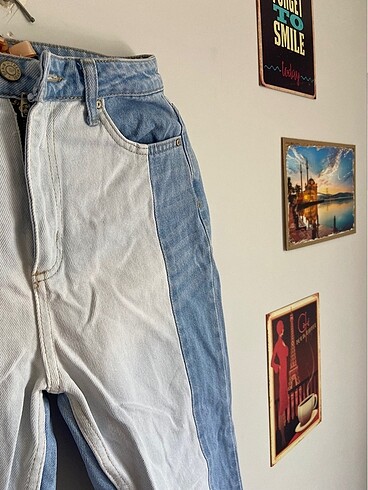 Mavi-beyaz jeans