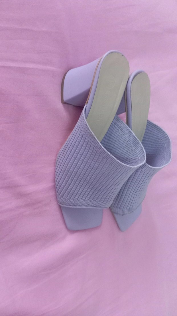 lila topuklu terlik - Görsel 2