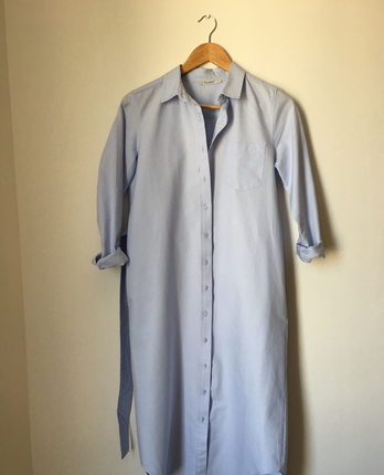Mavi Oxford Elbise