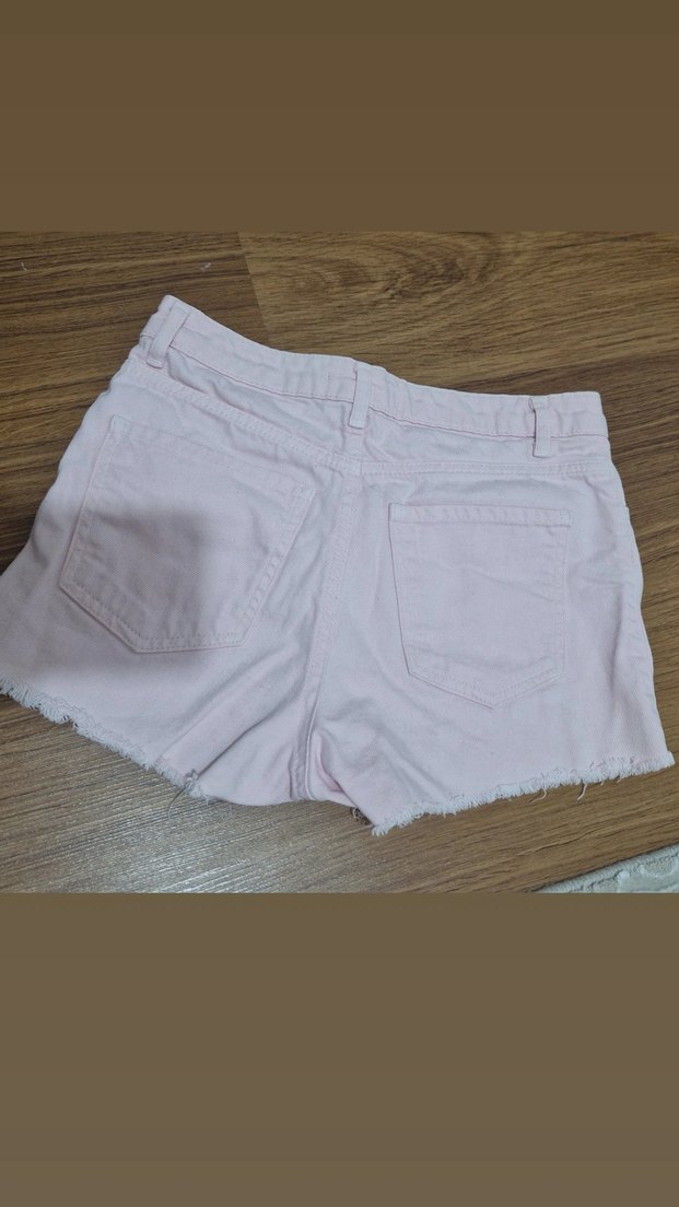 Pembe Mini Kadın Denim Şort - Görsel 2