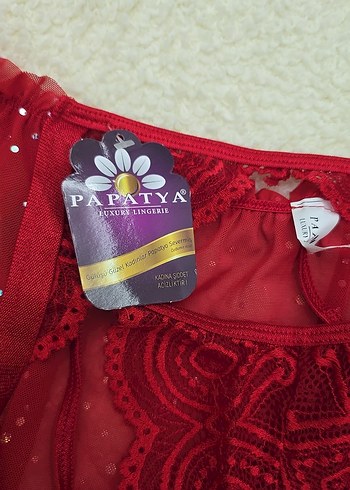 Kırmızı Dantel Detaylı Straplez Mini Büstiyer - Görsel 2