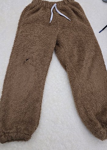 Kız Çocuk Kahverengi Kapüşonlu Sweatshirt ve Eşofman - Görsel 3