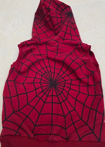 Kapüşonlu Kırmızı Örümcek Baskılı Erkek Sweatshirt - Görsel 3