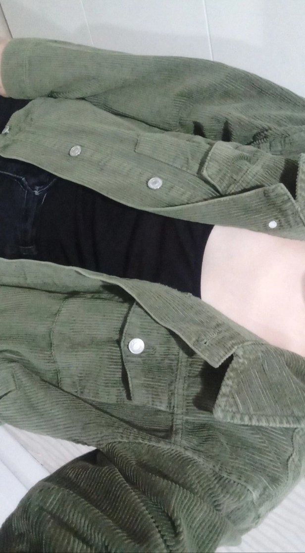 Kadın Haki Süet Düğmeli Midi Ceket - Görsel 2