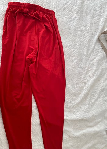 Kırmızı esnek Kadın Pantolon eşofman tayt - Görsel 3