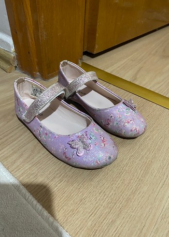 Kelebek Detaylı Mor Kız Çocuk Babet - Görsel 3