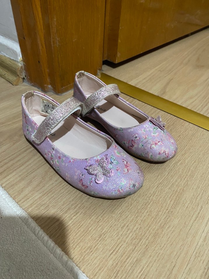 Kelebek Detaylı Mor Kız Çocuk Babet - Görsel 3