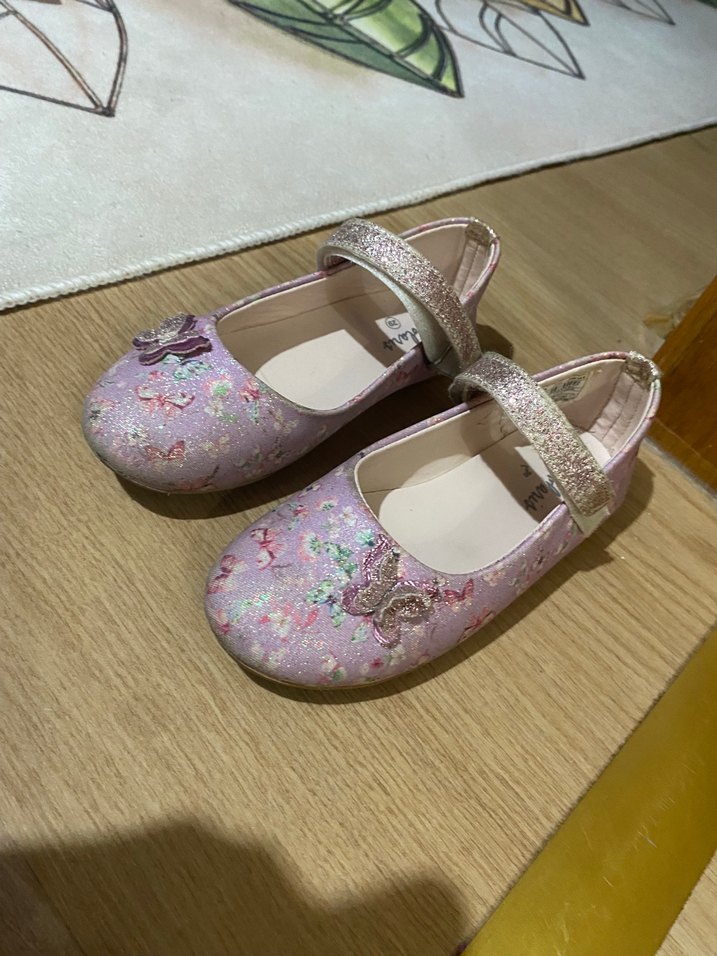 Kelebek Detaylı Mor Kız Çocuk Babet - Görsel 2