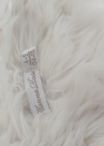 Uzun Beyaz Kız çocuk kürklü Süet Yelek - Görsel 3