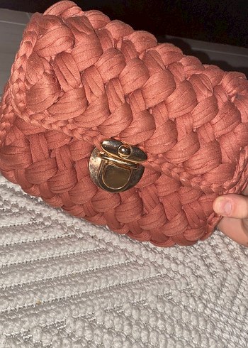 Örgü Kahverengi Kadın Çanta - Görsel 4