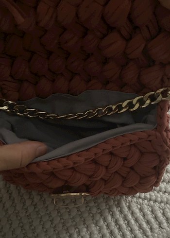 Örgü Kahverengi Kadın Çanta - Görsel 3