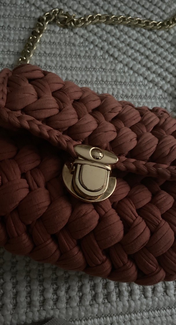 Örgü Kahverengi Kadın Çanta - Görsel 2