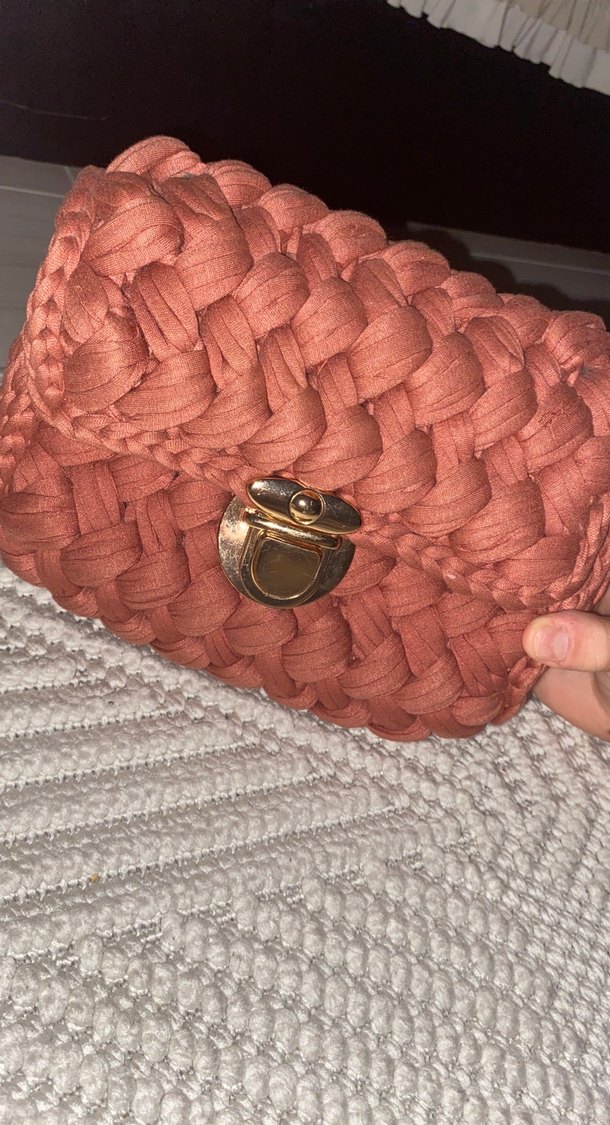 Örgü Kahverengi Kadın Çanta - Görsel 4