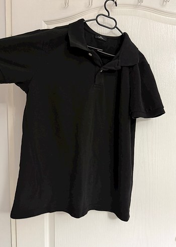 Siyah Keten Erkek Polo Tişört - Görsel 5