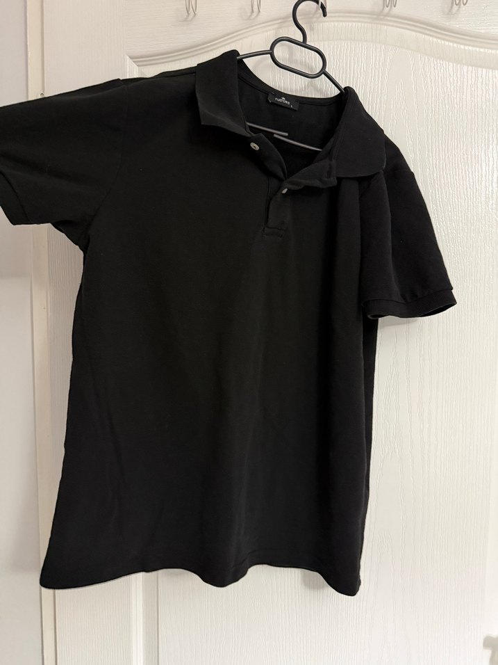 Siyah Keten Erkek Polo Tişört - Görsel 5