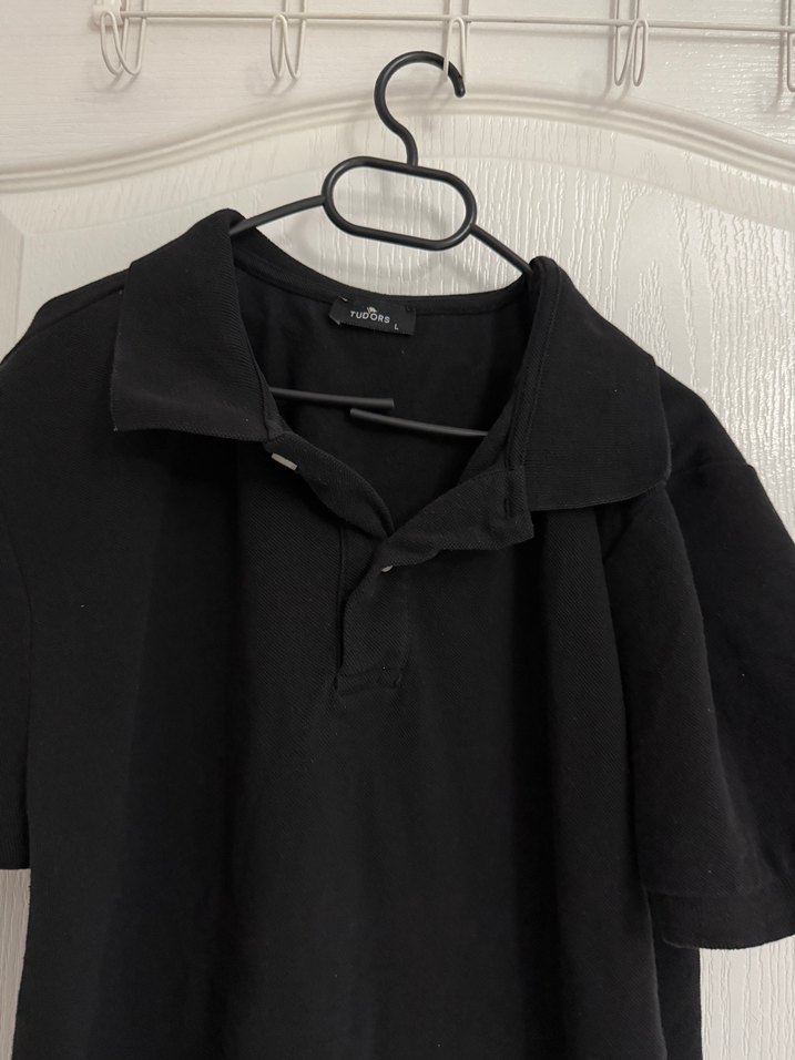 Siyah Keten Erkek Polo Tişört - Görsel 2