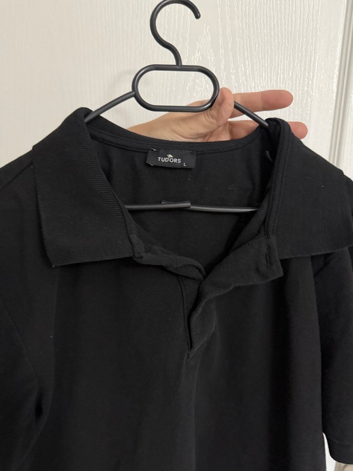 Siyah Keten Erkek Polo Tişört - Görsel 3