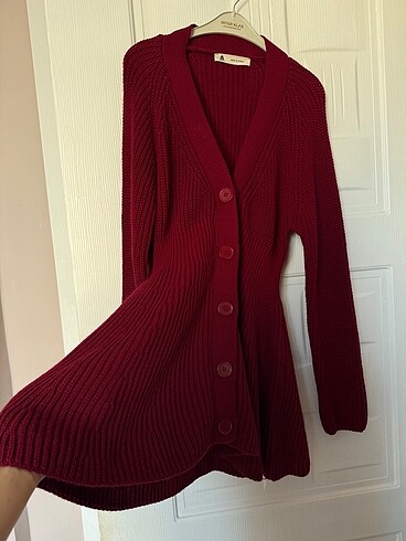 Zara Bordo mini triko elbise