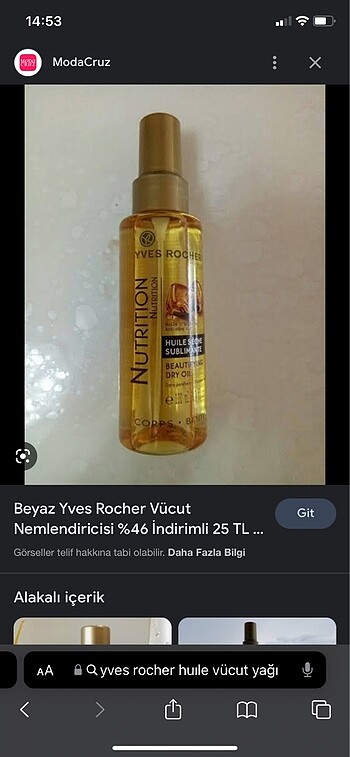 Beden Renk Yves Rocher vücut yağı?