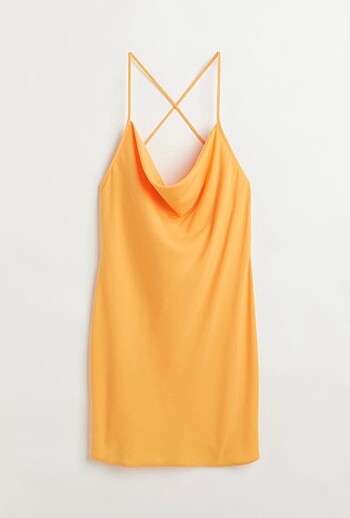 H&M askılı saten kısa elbise