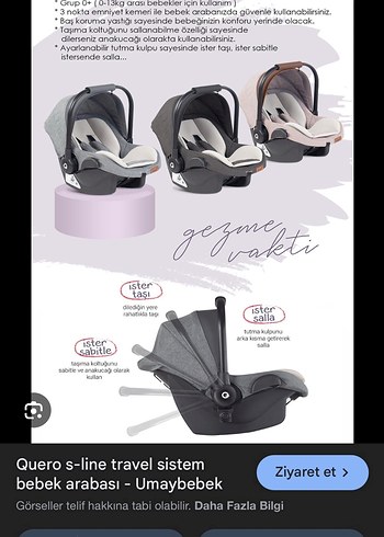 Bej ve Gri Bebek Oto Koltuğu - Görsel 2