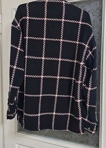 Düğmeli Siyah Ekose Kalın Erkek Gömlek - Görsel 3