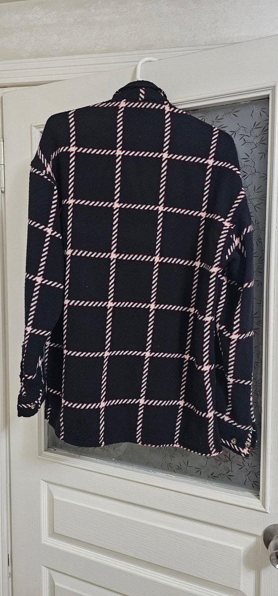 Düğmeli Siyah Ekose Kalın Erkek Gömlek - Görsel 3