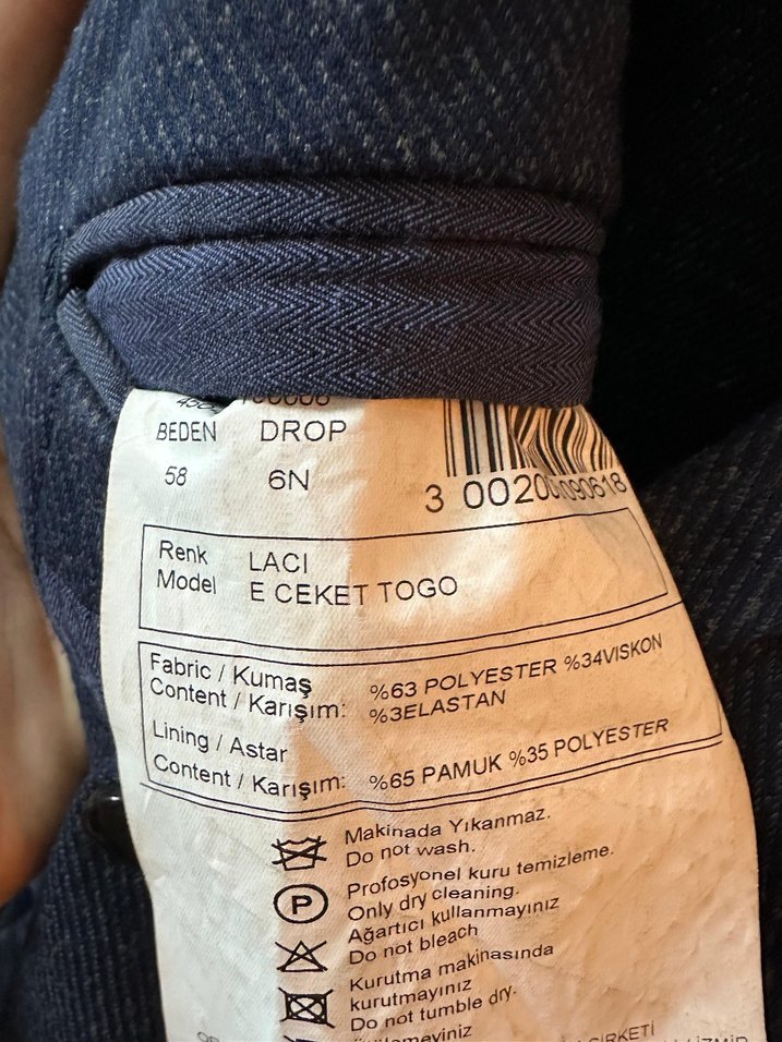 Lacivery Modern Klasik Erkek Takım Elbise Ceketi 58 6N Drop - Görsel 2