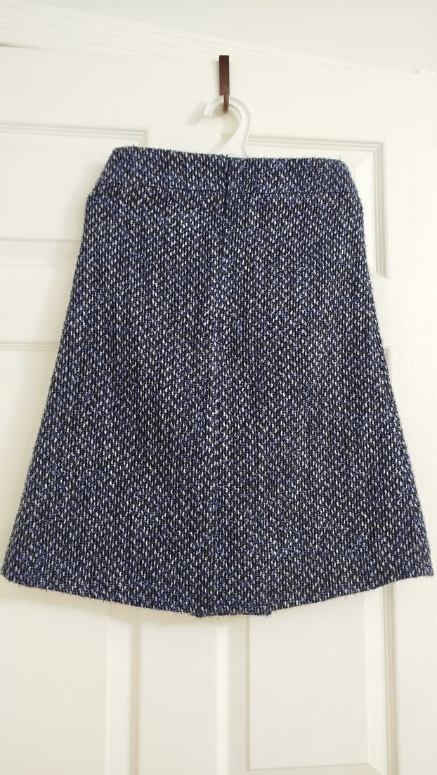 Düğmeli Mavi  Etek - Görsel 2