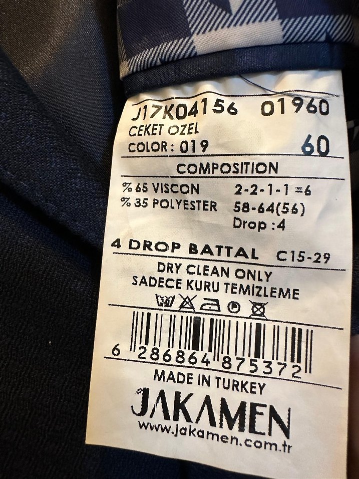 Erkek Mavi Klasik Kesim Takım Elbise Ceketi - Görsel 3